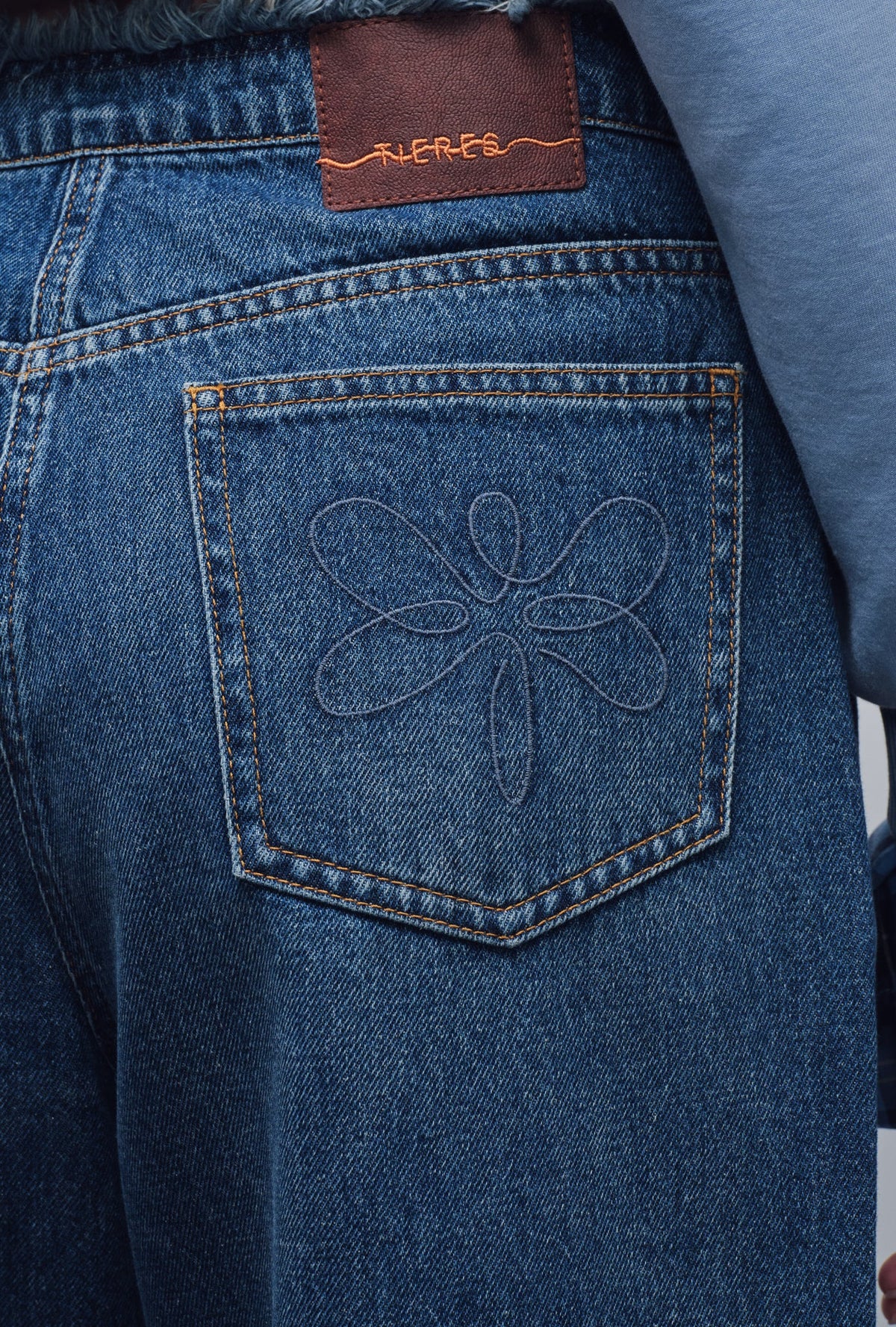 DOVIA RAW-EDGE DENIM PANTS