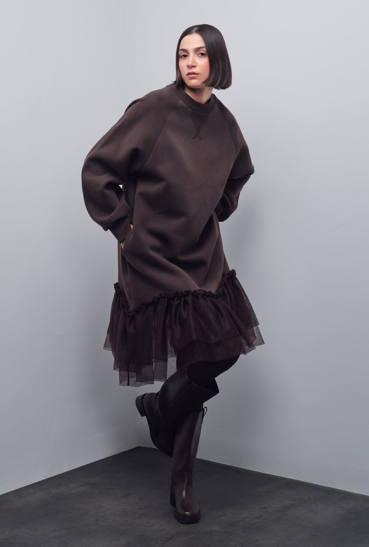 EMILIA ORGANZA SWEATSHIRT DRESS
