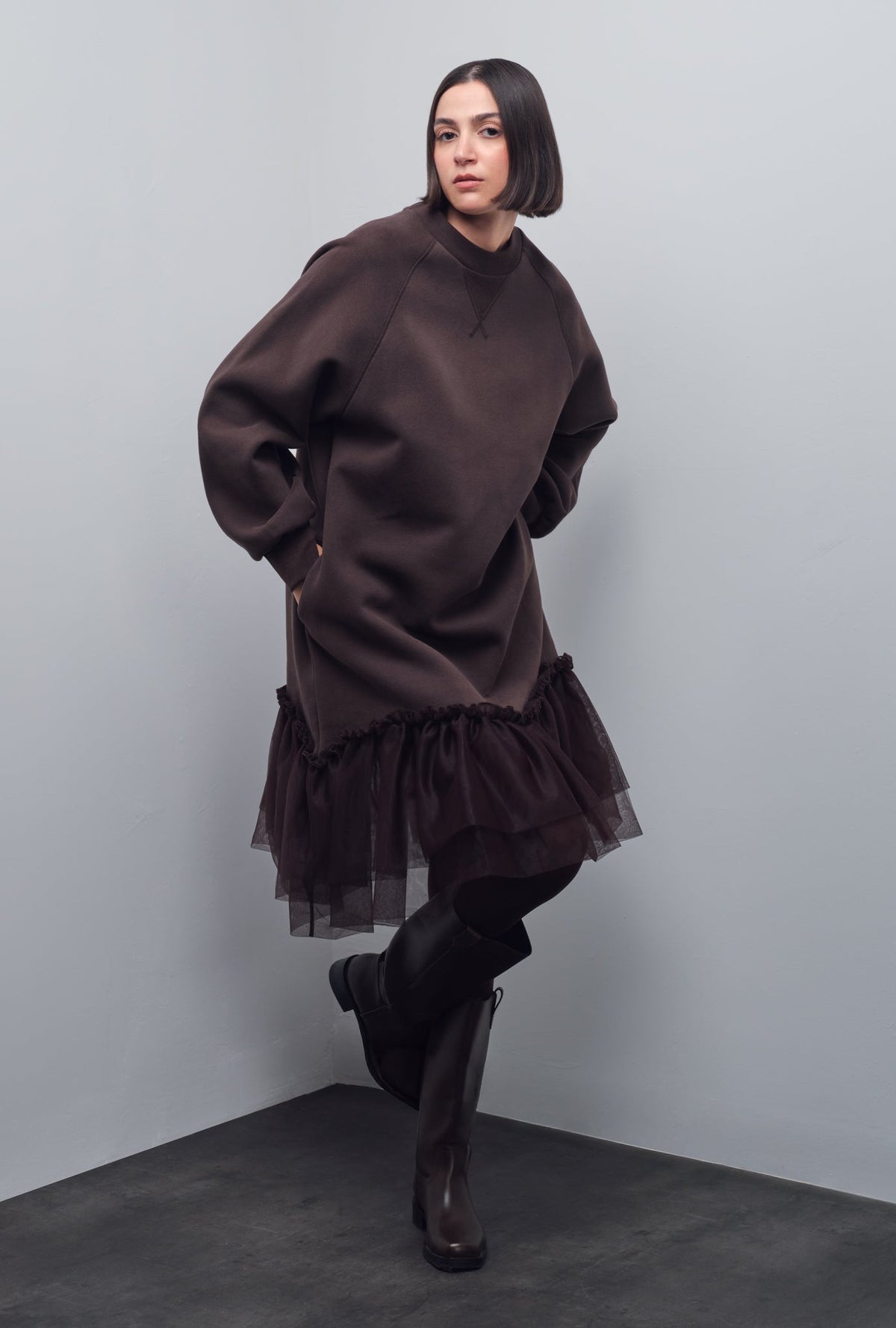EMILIA ORGANZA SWEATSHIRT DRESS