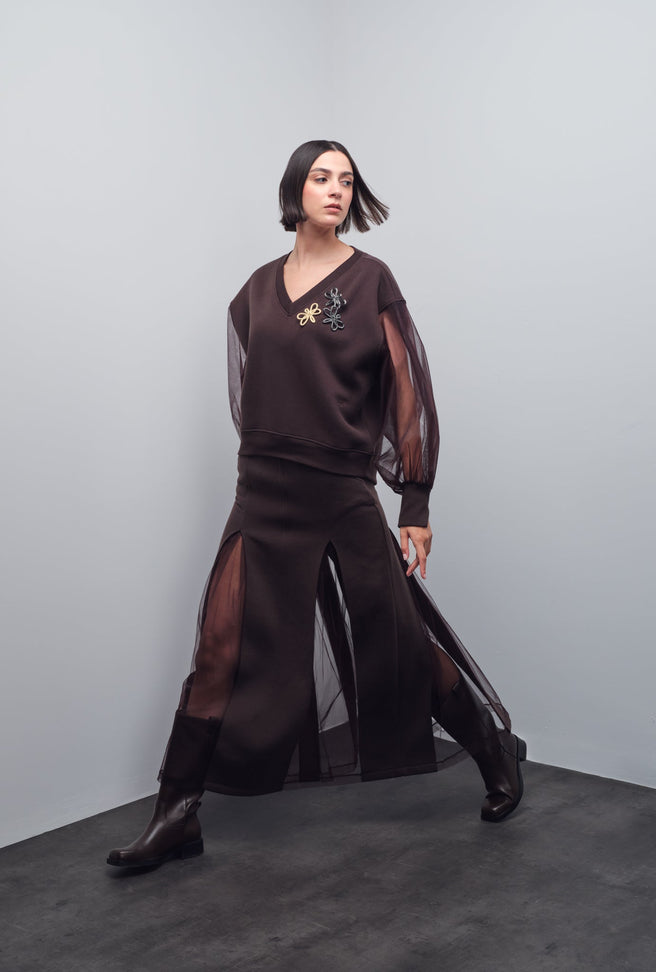 ESORA PLEATED MAXI SKIRT