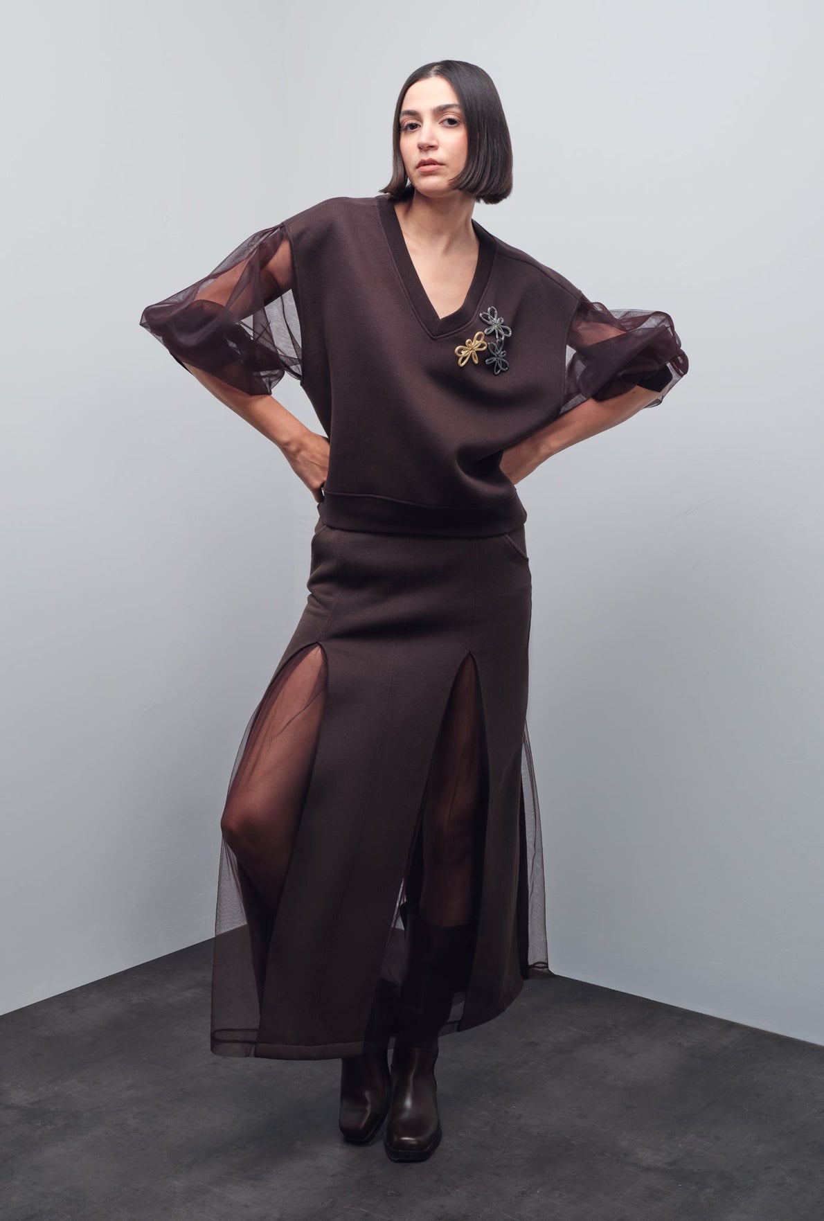 ESORA PLEATED MAXI SKIRT