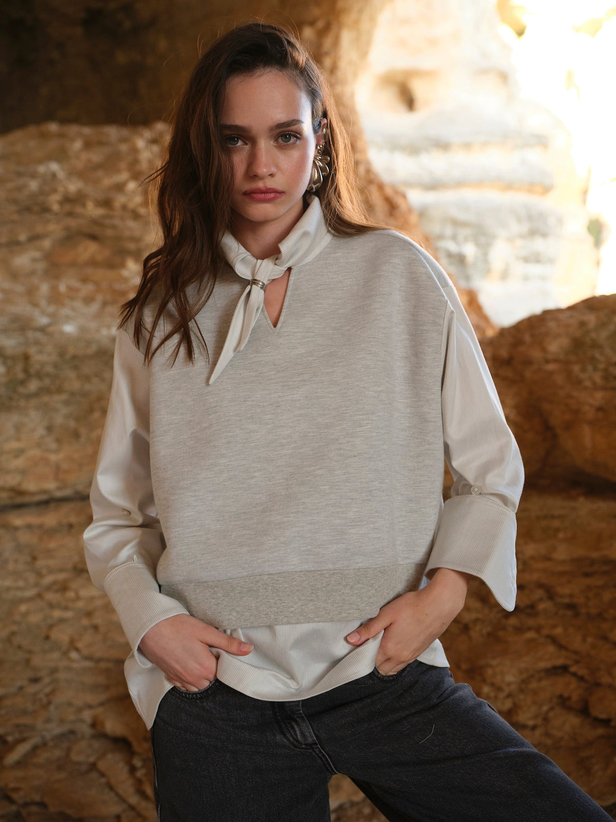 GIA TIE-NECK SHIRT