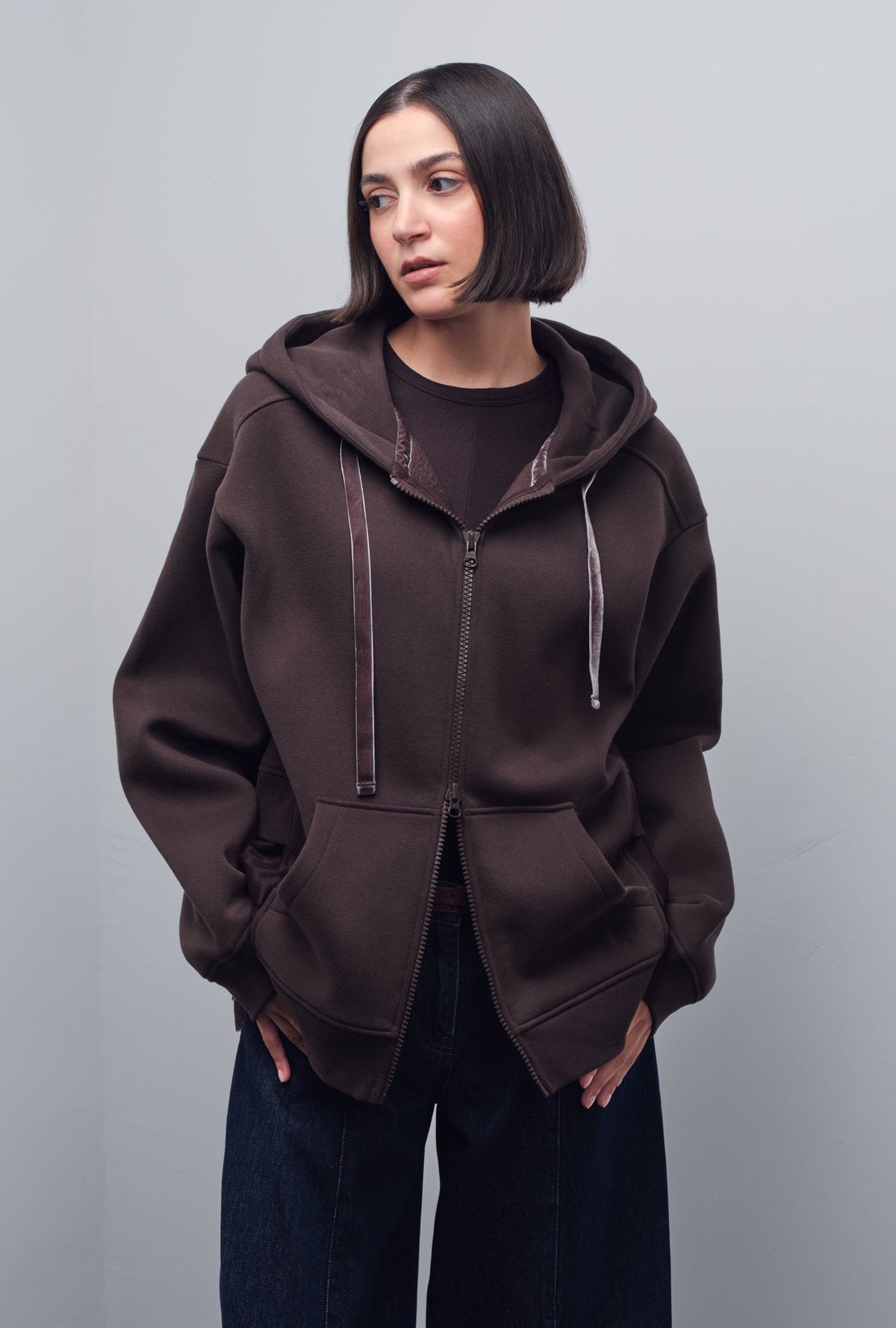 HUSH VOLUME ZIP-UP HOODIE