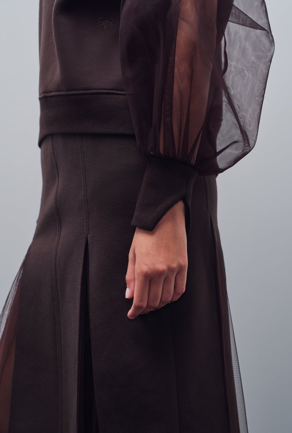SESIA ORGANZA-SLEEVE SWEATSHIRT