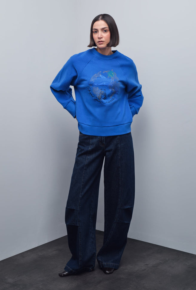 SOLID GRAPHIC SWEATSHIRT