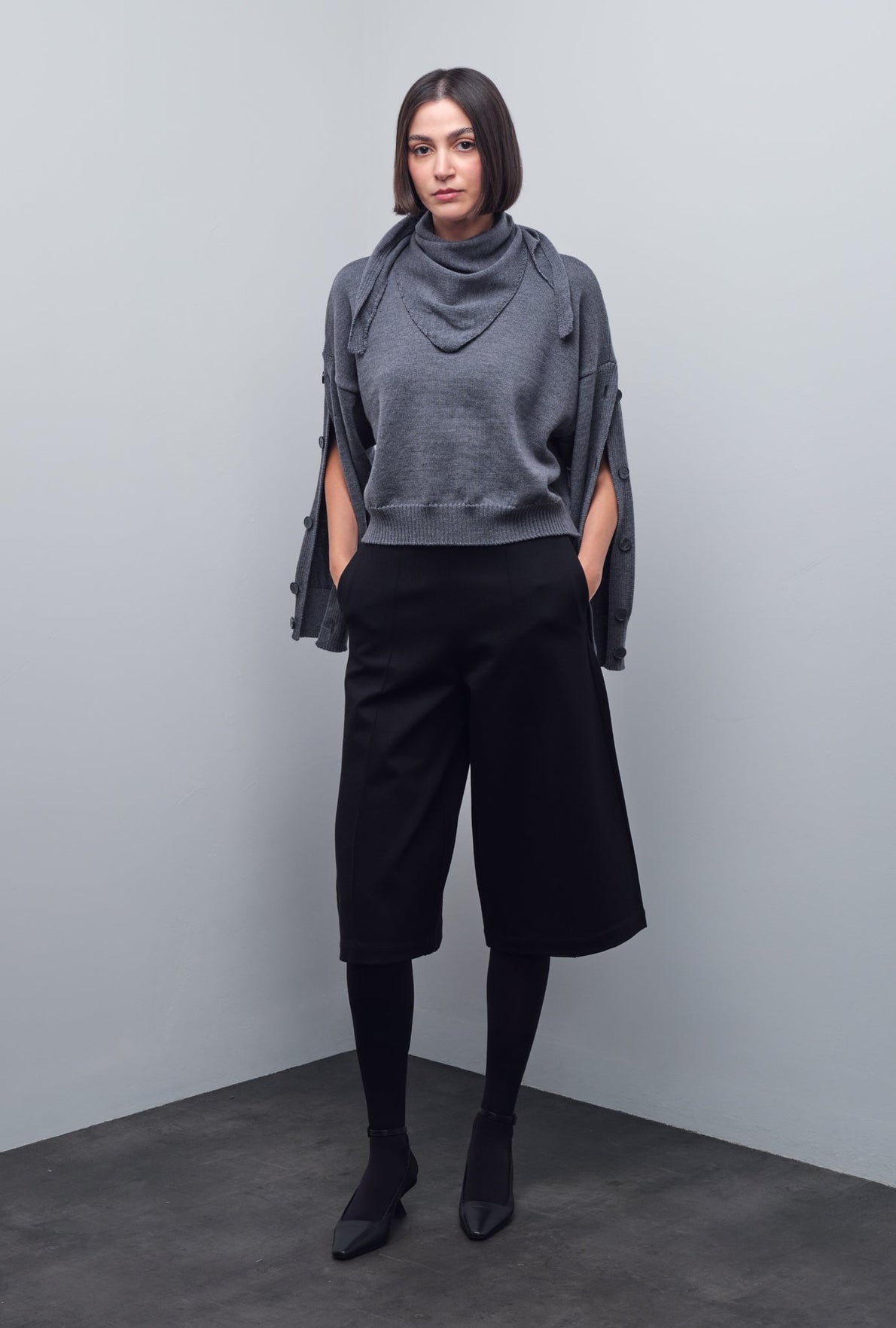 TREVA BUTTON-SLEEVE KNITWEAR