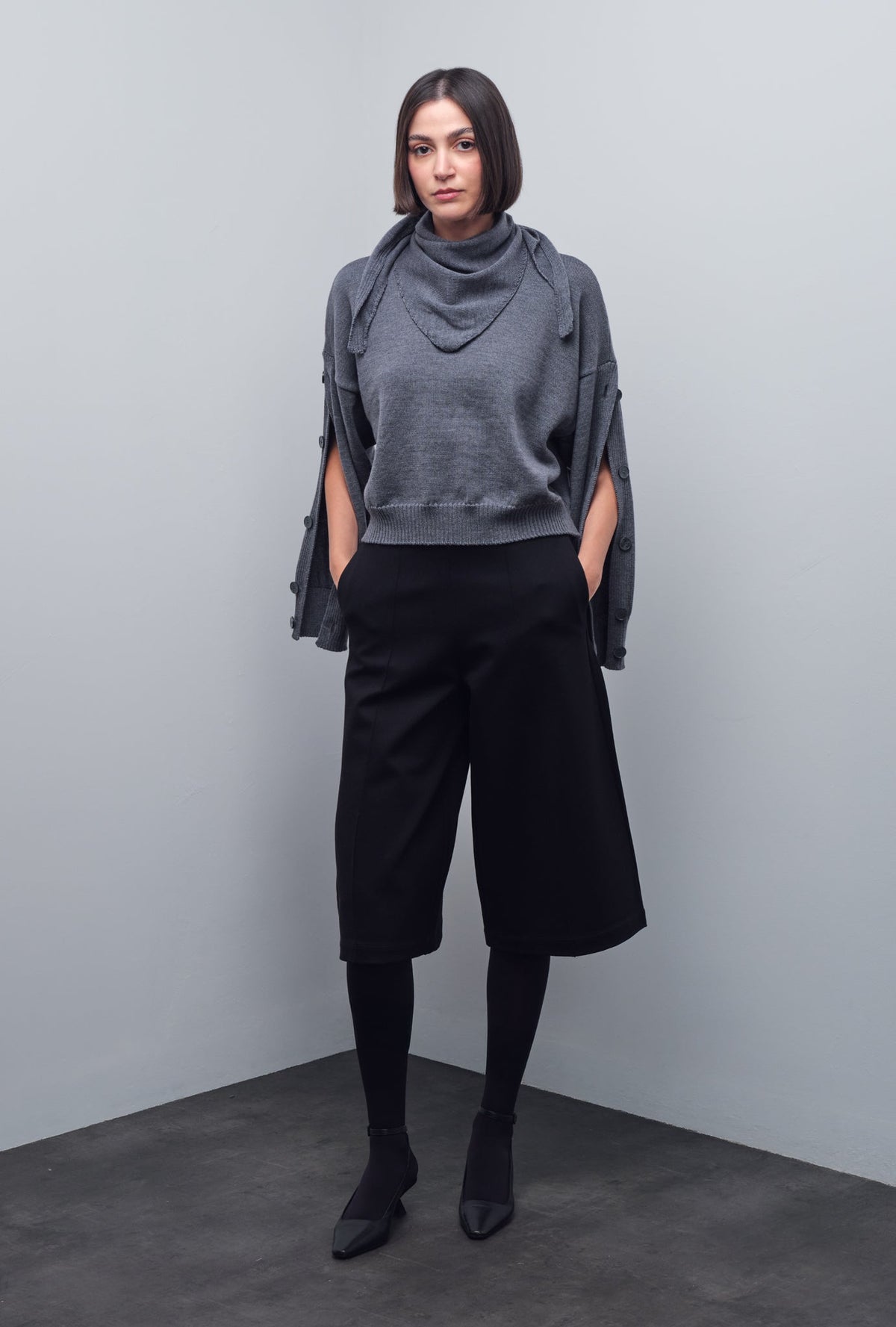 TREVA BUTTON-SLEEVE KNITWEAR