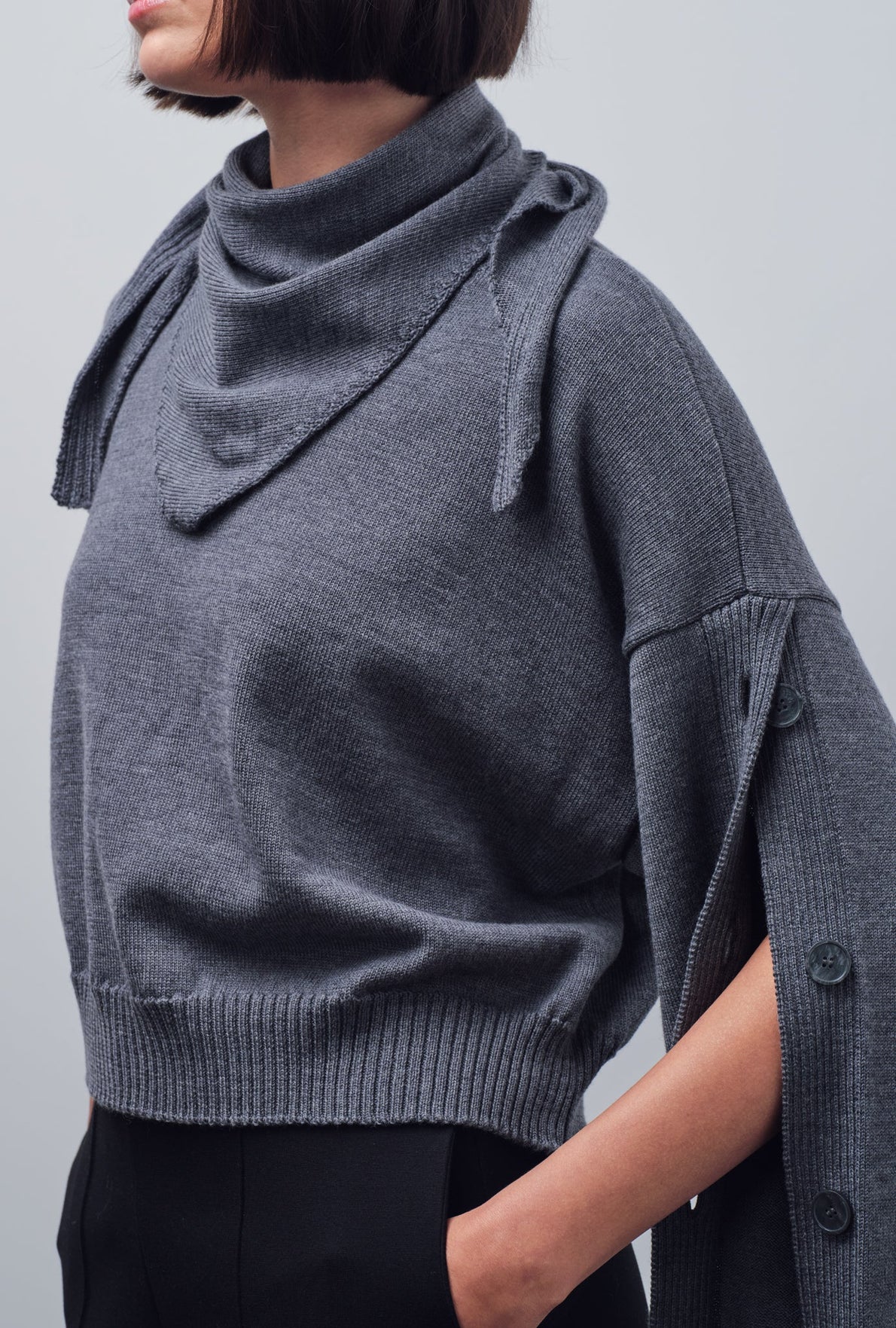 TREVA BUTTON-SLEEVE KNITWEAR