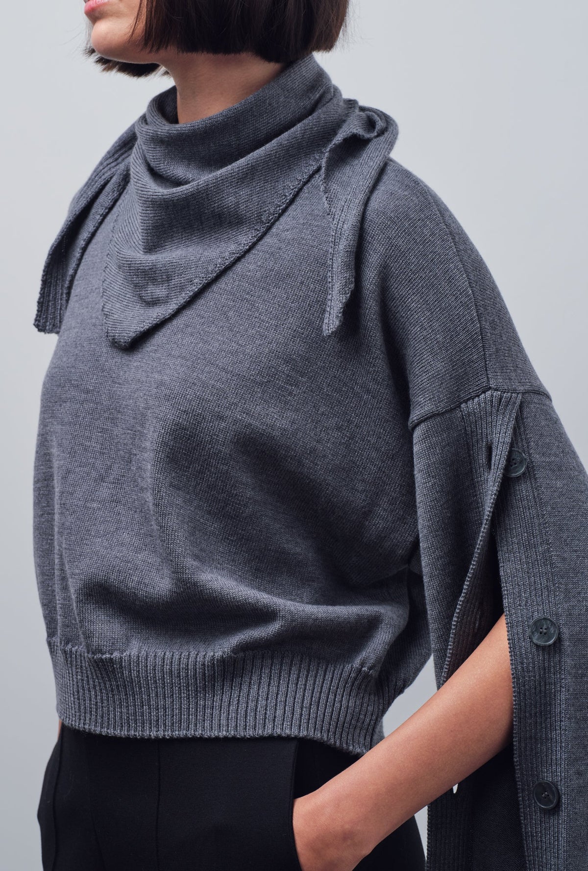 TREVA BUTTON-SLEEVE KNITWEAR