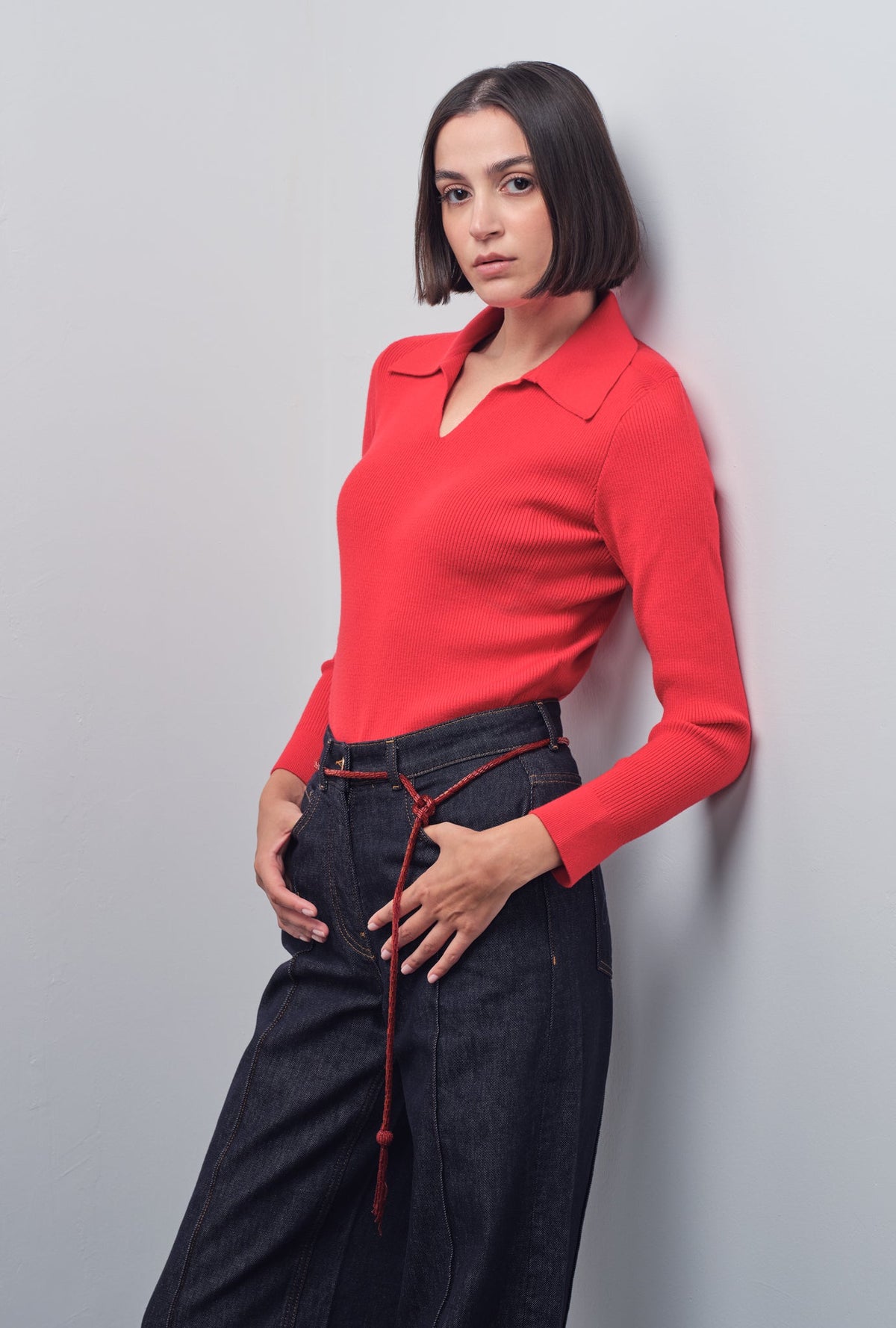 TRINA POLO KNIT TOP